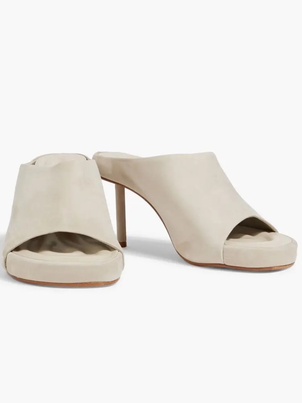 Jacquemus Cream Open-Toe Mule Heels